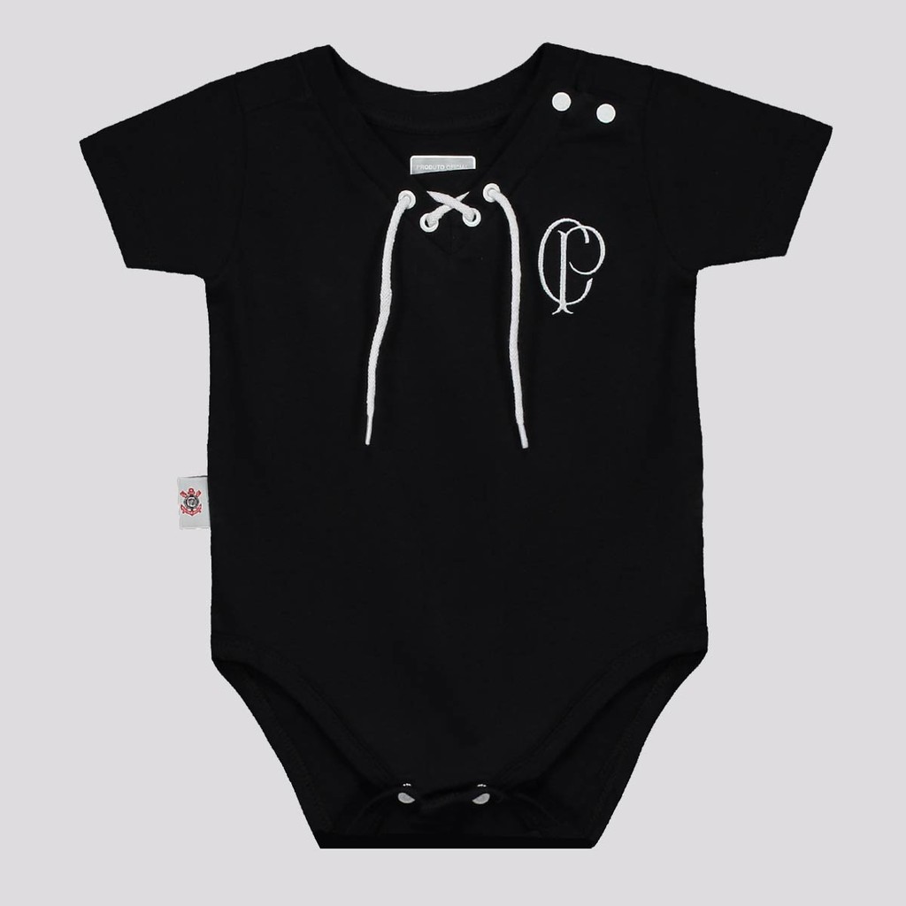Body Corinthians Vintage Infantil Preto em Oferta na Shopee