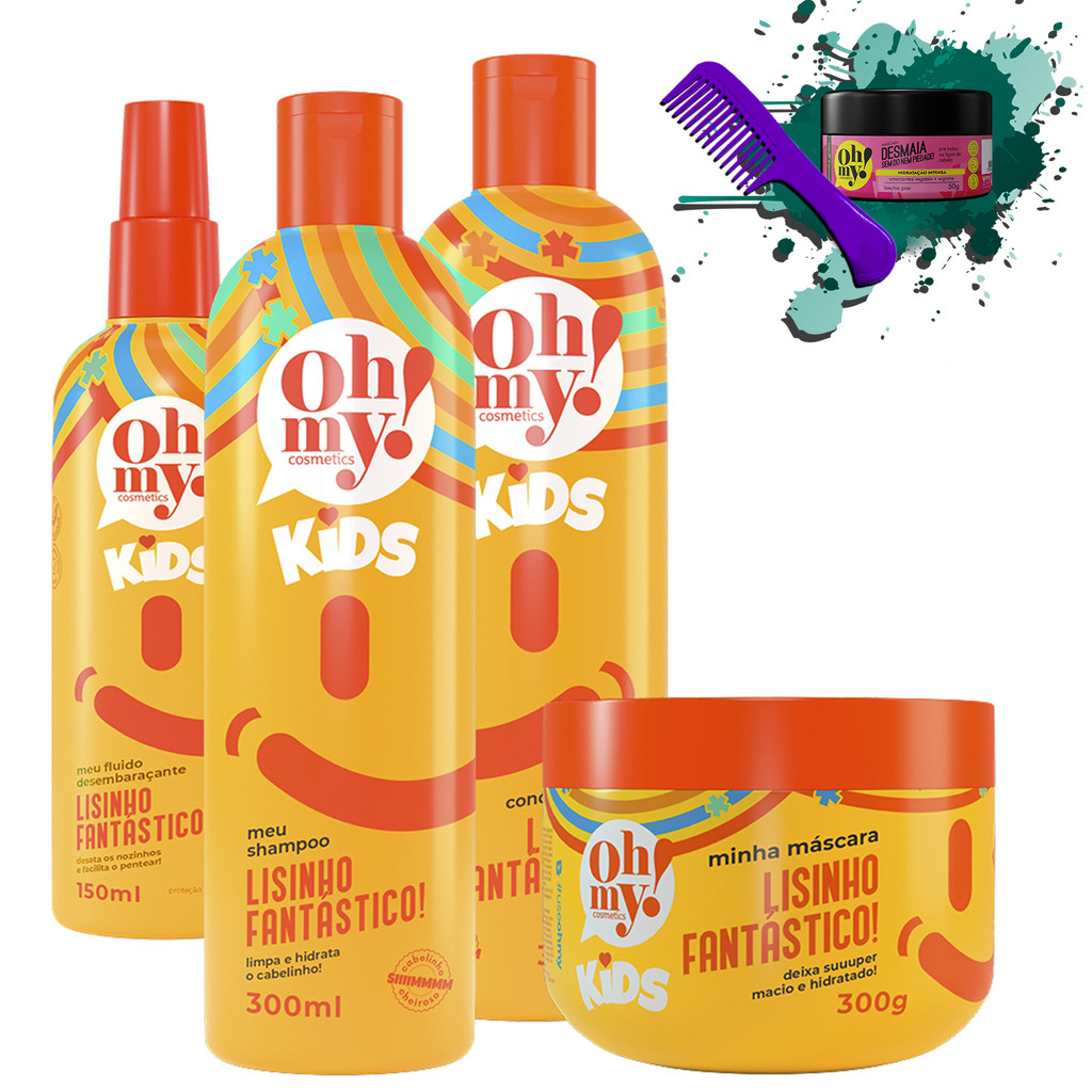 Sh Cond Másc 300gr + Fluido Oh My! Kids Lisinho Fantástico! em Oferta na Shopee