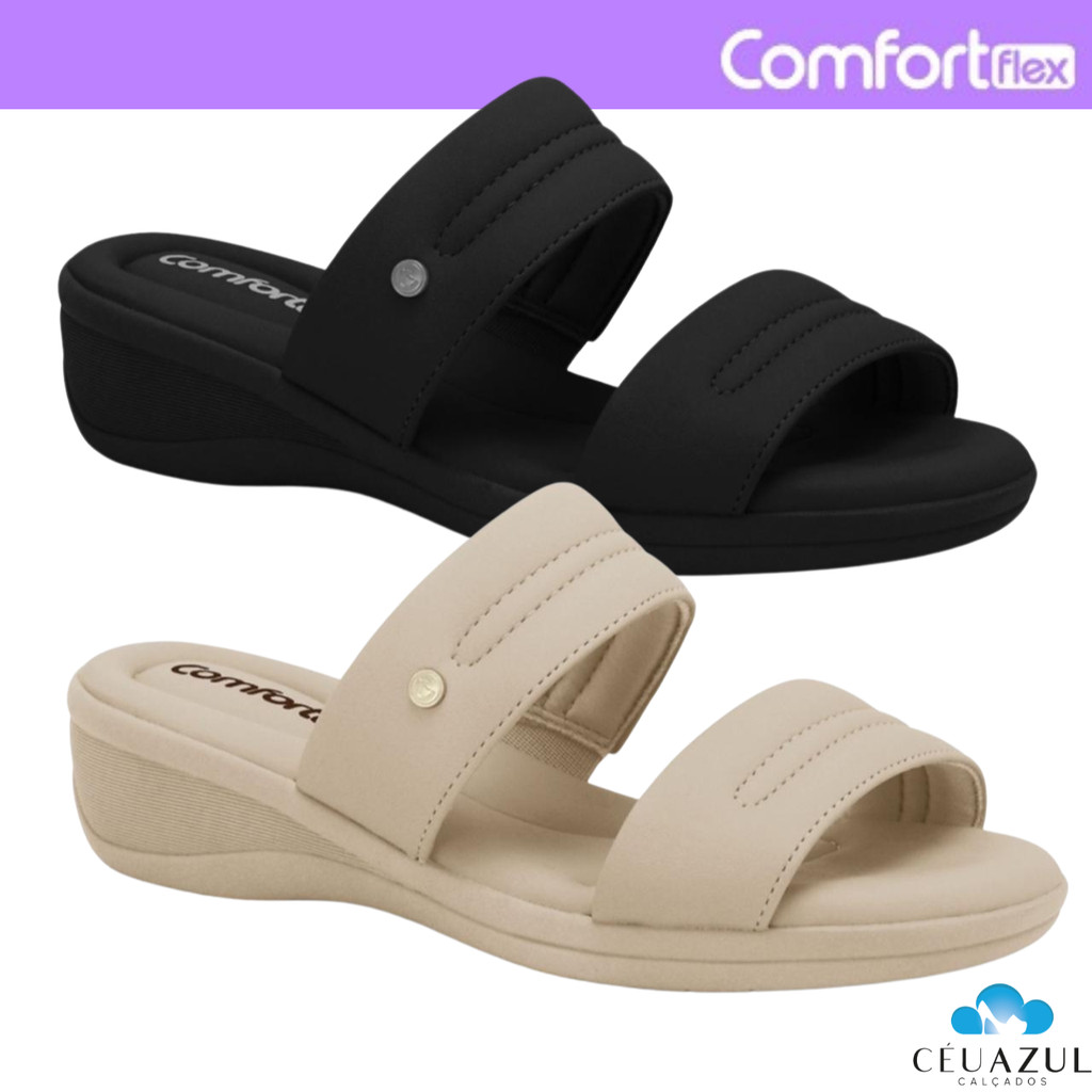 Tamanco Feminino ComfortFlex Ortopédico Anatômico Salto Anabela Conforto