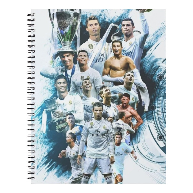 Caderno   Cr7 10 Matérias 160 Folhas Capa Dura