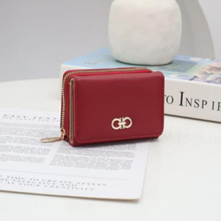 Carteira Pequena Feminina Couro Multi-Cartão Com Três Dobras V2433 VT em Oferta na Shopee