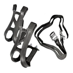 PAR FIRMA PÉ PEDAL BIKE C/ CORREIAS PLÁSTICO PEDALEIRA MTB
