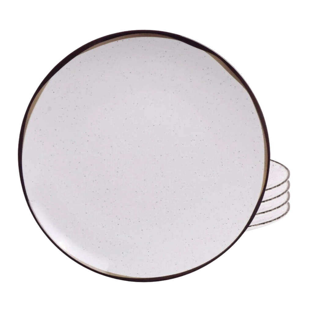 Jogo De Pratos Sobremesa Kit 4 Peças Porcelana 19cm Canyon Tramontina
