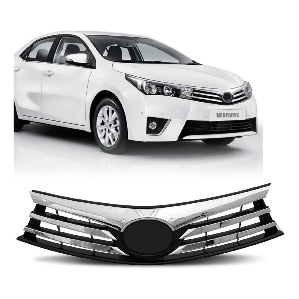 Grade Frontal Preta E Cromada Toyota Corolla 2015 2016 2017