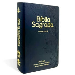 Bíblia Sagrada ARC | Letra Grande | Harpa Cristã | Floral Preta Luxo