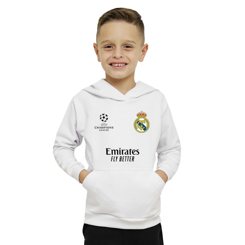 Blusa de Frio Infantil Real Madrid Moletom Unissex Confortável