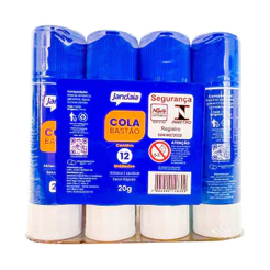 Cola Bastão Jandaia 20g– Uso Escolar- Pacote com 12 unidades