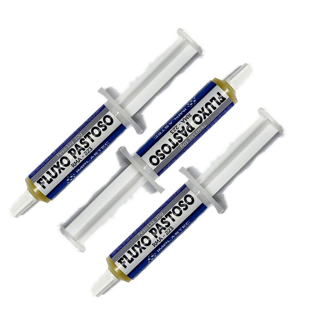 3 x Seringa de 10G de  Fluxo Pastoso   Implastec Rm-223