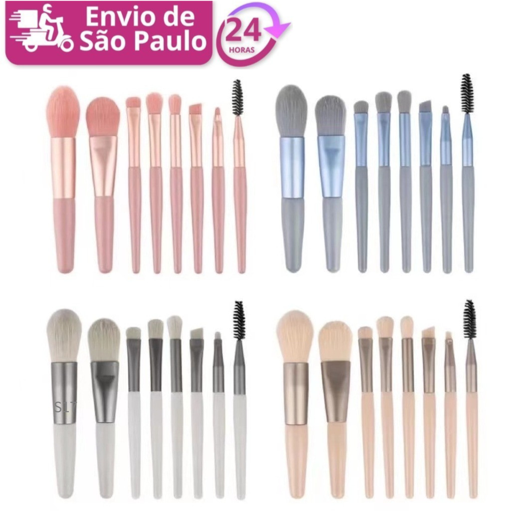 5-20 Kits itens de Maquiagem 8 Peças Mini Pincéis de Maquiagem com Cabo de Madeira S28