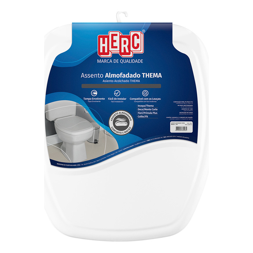 Assento Sanitário Almofadado Incepa Thema Branco Herc