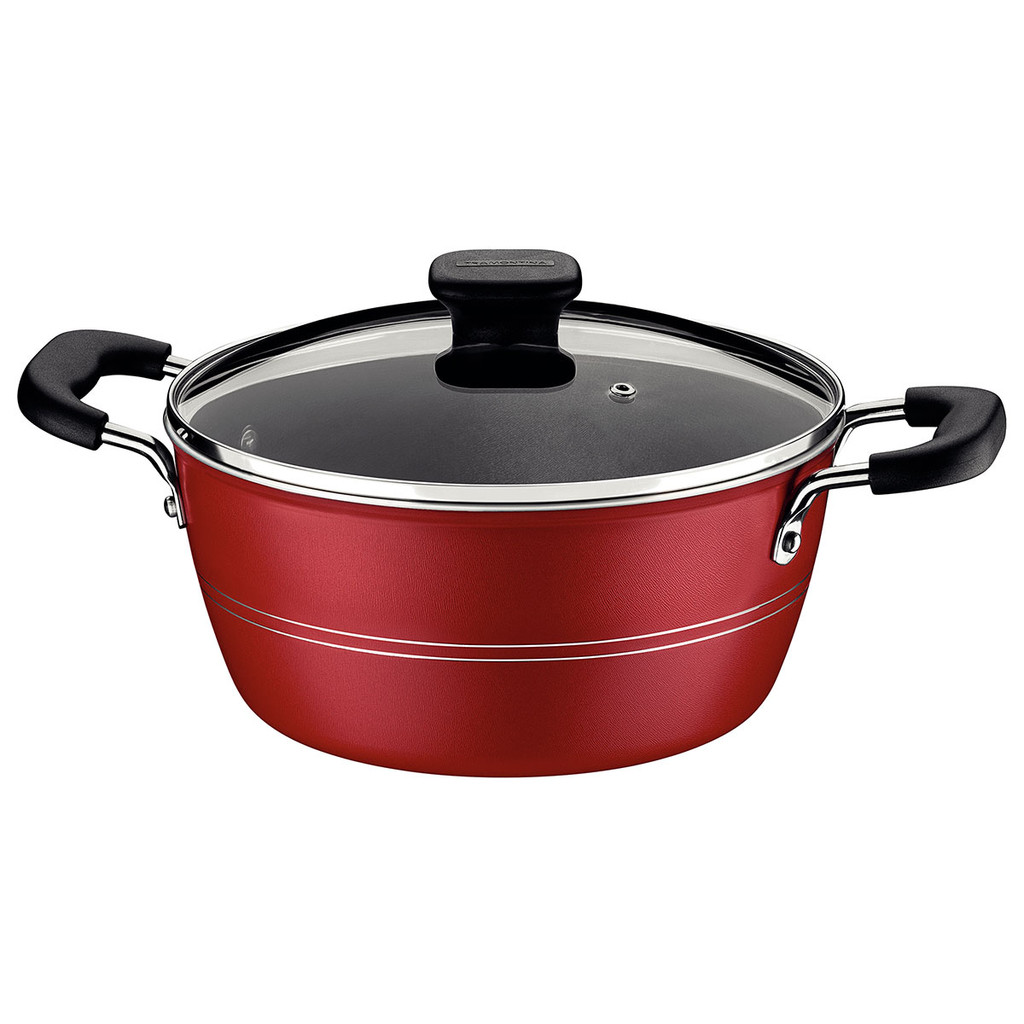 Caçarola 20cm Tramontina Sicília em Alumínio Antiaderente Vermelho - 2,4 L - Home & Living