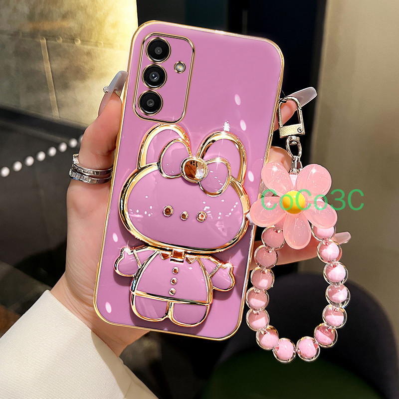 Capa Para Samsung Galaxy A05S A14 A15 A16 A36 A23 A55 A56 5G De Telefone TPU 3D Coelho Suporte Estéreo Ultrafino Galvani