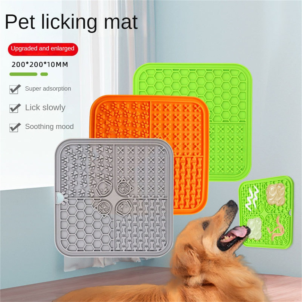 Tapete Lambedor Inibidor de Ansiedade Comedouro Lento de Silicone com Ventosa Cães e Gatos