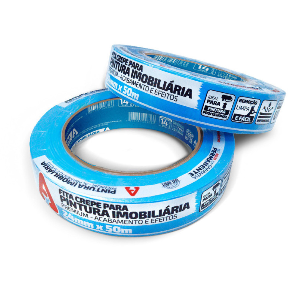 Fita Crepe P/ Pintura Imobiliaria Azul Neon A327S Vários Tamanhos ADERE em Oferta na Shopee