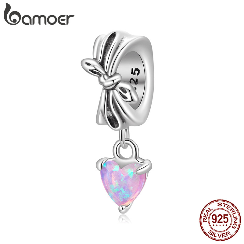 Bamoer 925 Prata Esterlina Charme Arco Espaçador Grânulo Pingente DIY Para Pulseira Presentes