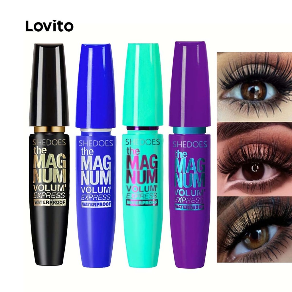 Lovito Rímel Preto Intenso Casual Simples À Prova De Água Curvado Para Evitar Manchas De Máscaras Para Mulheres LCS09075 - Beauty