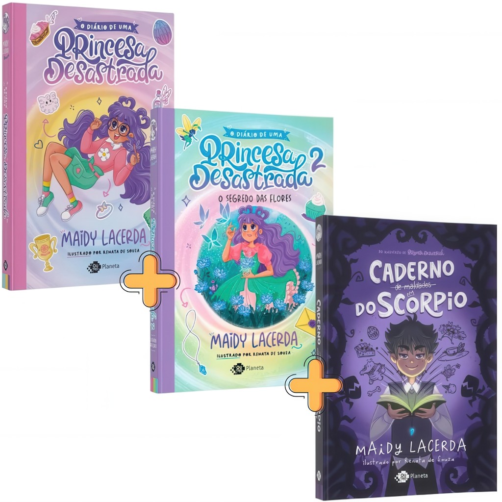 Kit O Diário de Uma Princesa Desastrada Volume 1 e 2 + O Caderno de Maldades do Scorpio | Maidy Lacerda