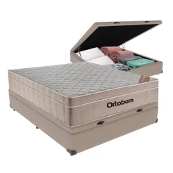 Colchão Airtech Ortobom Casal Baú Bege 138cm Springpocket Cor:bege