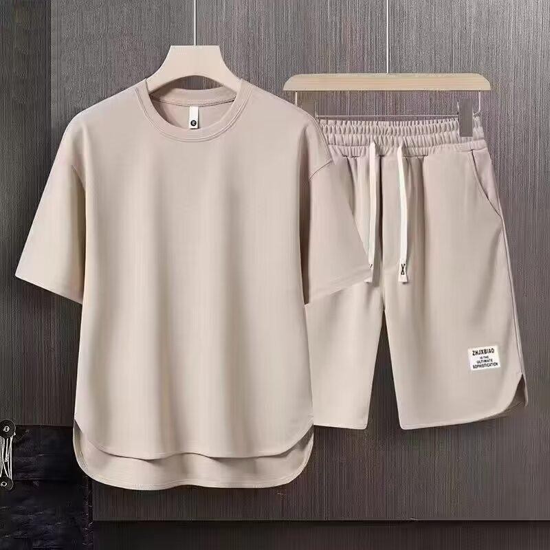 Moda Coreana Masculina Conjunto De Duas Peças Verão Manga Curta Camiseta E Shorts Soltos Define Roupas De Grife Masculin em Oferta na Shopee