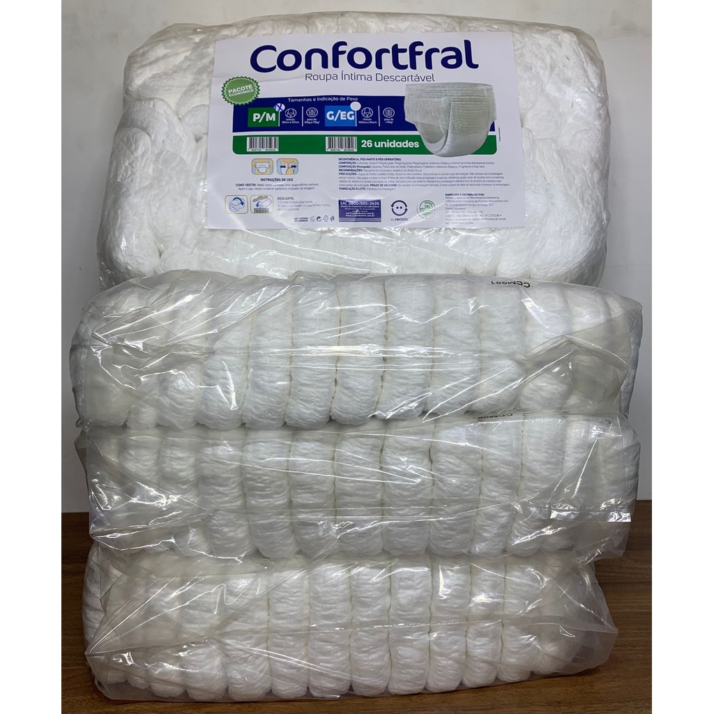 KIT COM 04 PACOTES DE FRALDAS CALÇA ADULTO PACOTÃO 2 LINHA GERIÁTRICA - CONFORTFRAL