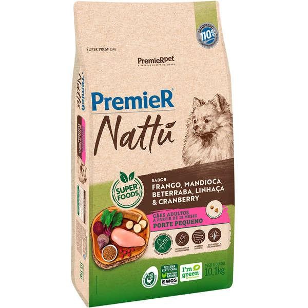 Ração Seca Premier Pet Nattú Mandioca Cães ad pp 10,1kg