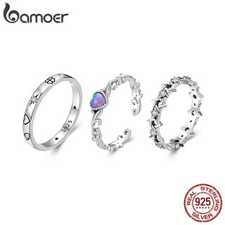 Anel De Prata Esterlina 925 Bamoer , Opala Da Sorte , Design De Coração , Joias , Presente Feminino em Oferta na Shopee