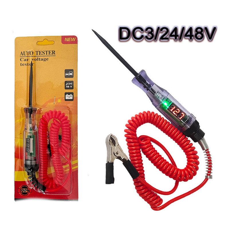 Caneta De Teste Elétrico Com Display Digital Caneta De Detecção De Tensão De Carro DC3-48V em Oferta na Shopee