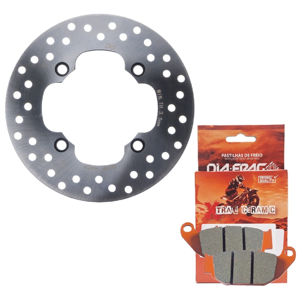 Disco de Freio Traseiro Nxr 160 Bros / Xre 190 + Pastilhas Cerâmica em Oferta na Shopee