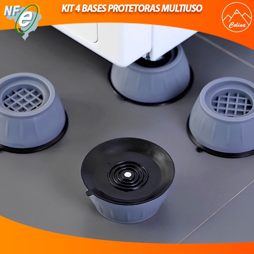 Kit Bases Protetoras 4 Bases Proteção do Piso Pé Nivelador Xodocas Shop