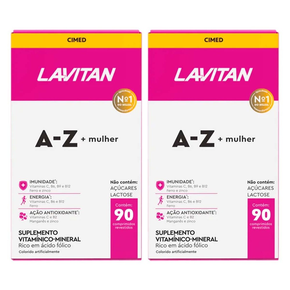 Kit 2 und Lavitan Az Mulher 90 Cpr em Oferta na Shopee
