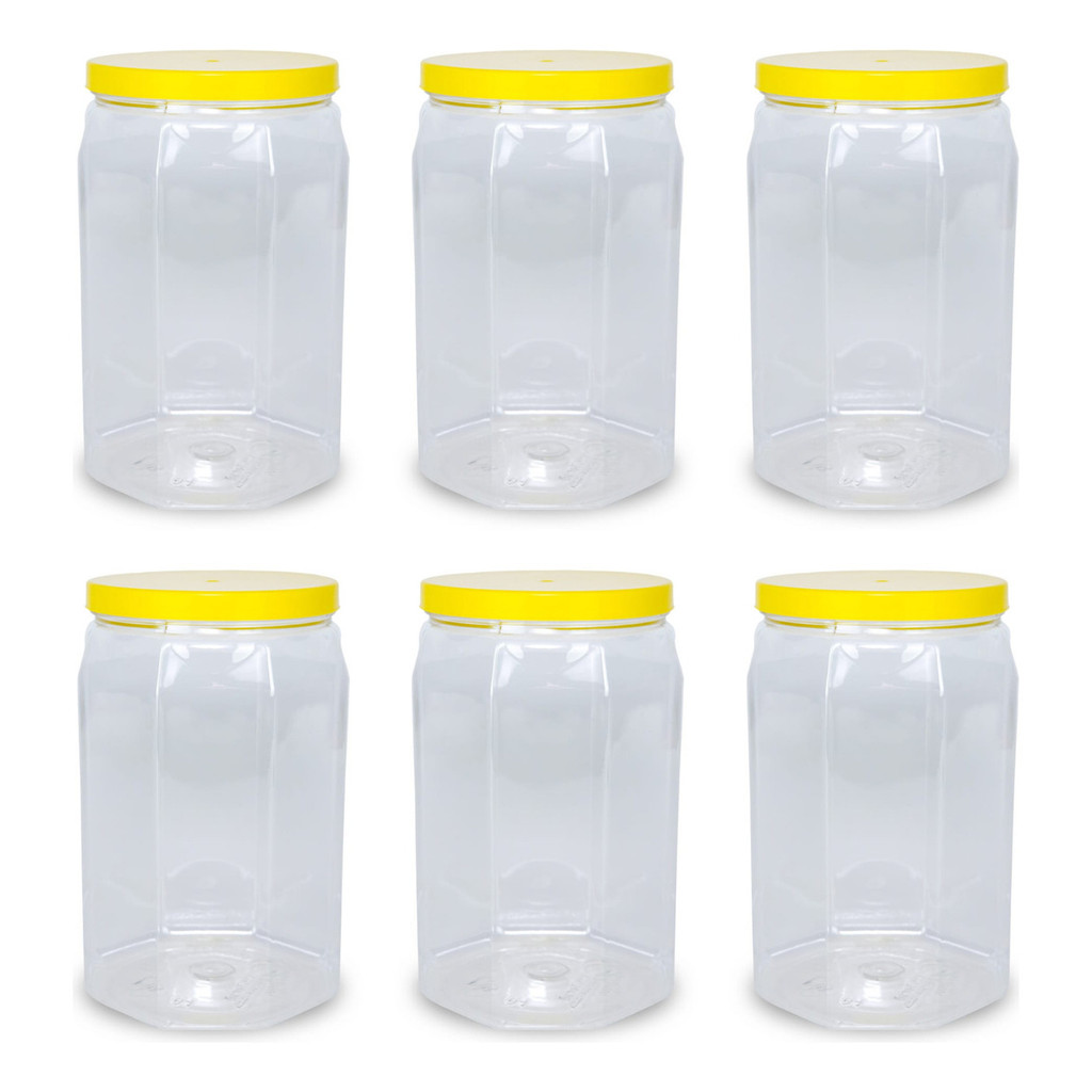 Kit C/ 6 Potes Oitavado P/ Baleiro, Mantimentos E Utensílios
