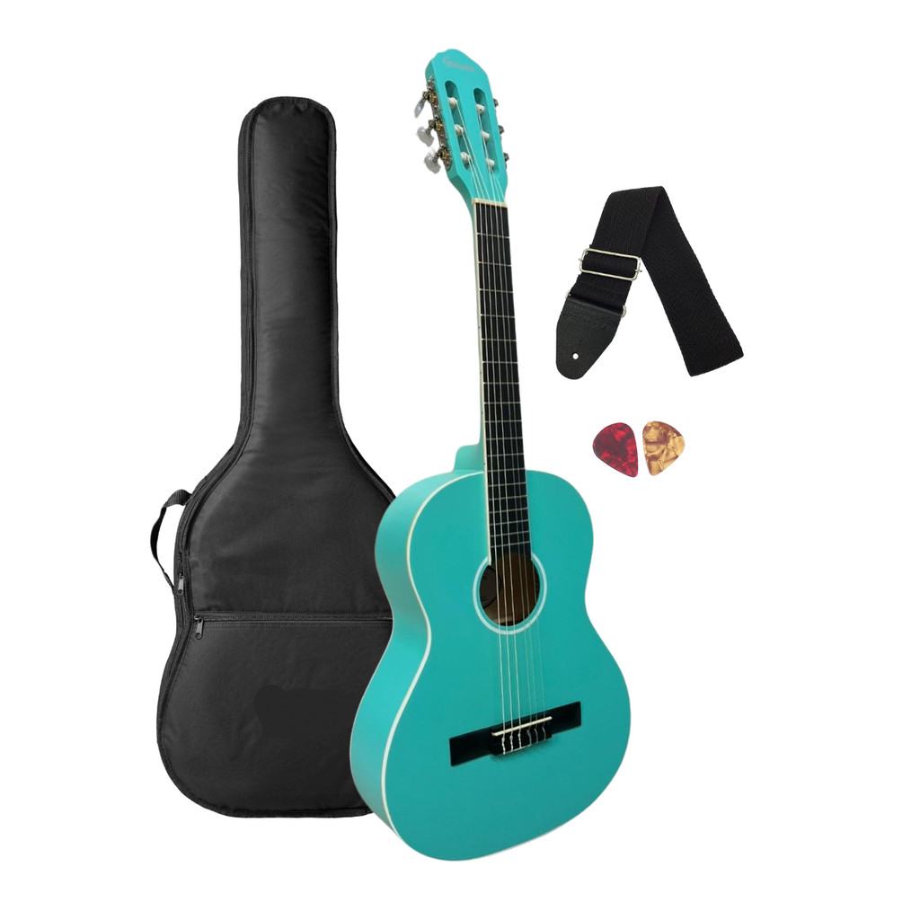 Vilão 3/4 Nylon Giannini Start N-6 Azul Turquesa + Acessórios