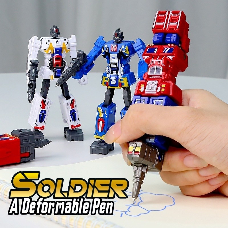 Caneta De Brinquedo De Transformação Criativa , Modelo De Robô Móvel , Menino , Optimus , Guerreiro , Mecha , Papelaria