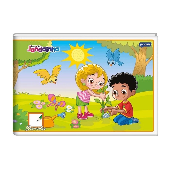 Caderno Desenho Brochura 1/4 40Folhas Flexível Jandainha - Pacote com 20