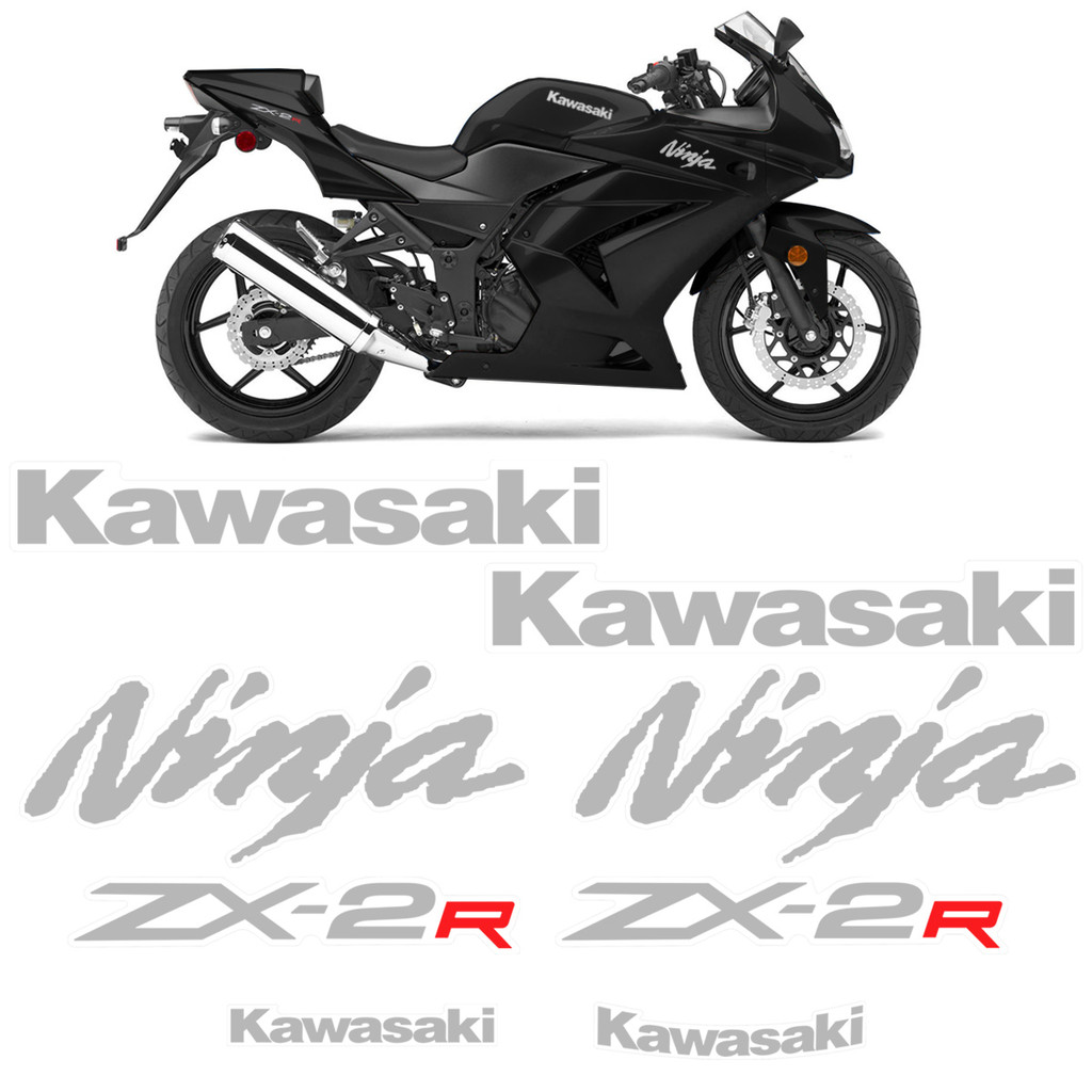 Kit Adesivos Moto Kawasaki Ninja 250R Cinza Modelo Original