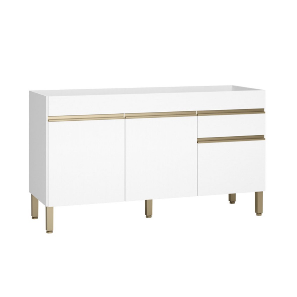 Balcão de Cozinha para Pia 150 Cm Silver 3 Portas 1 Gaveta - Pnr Móveis em Oferta na Shopee