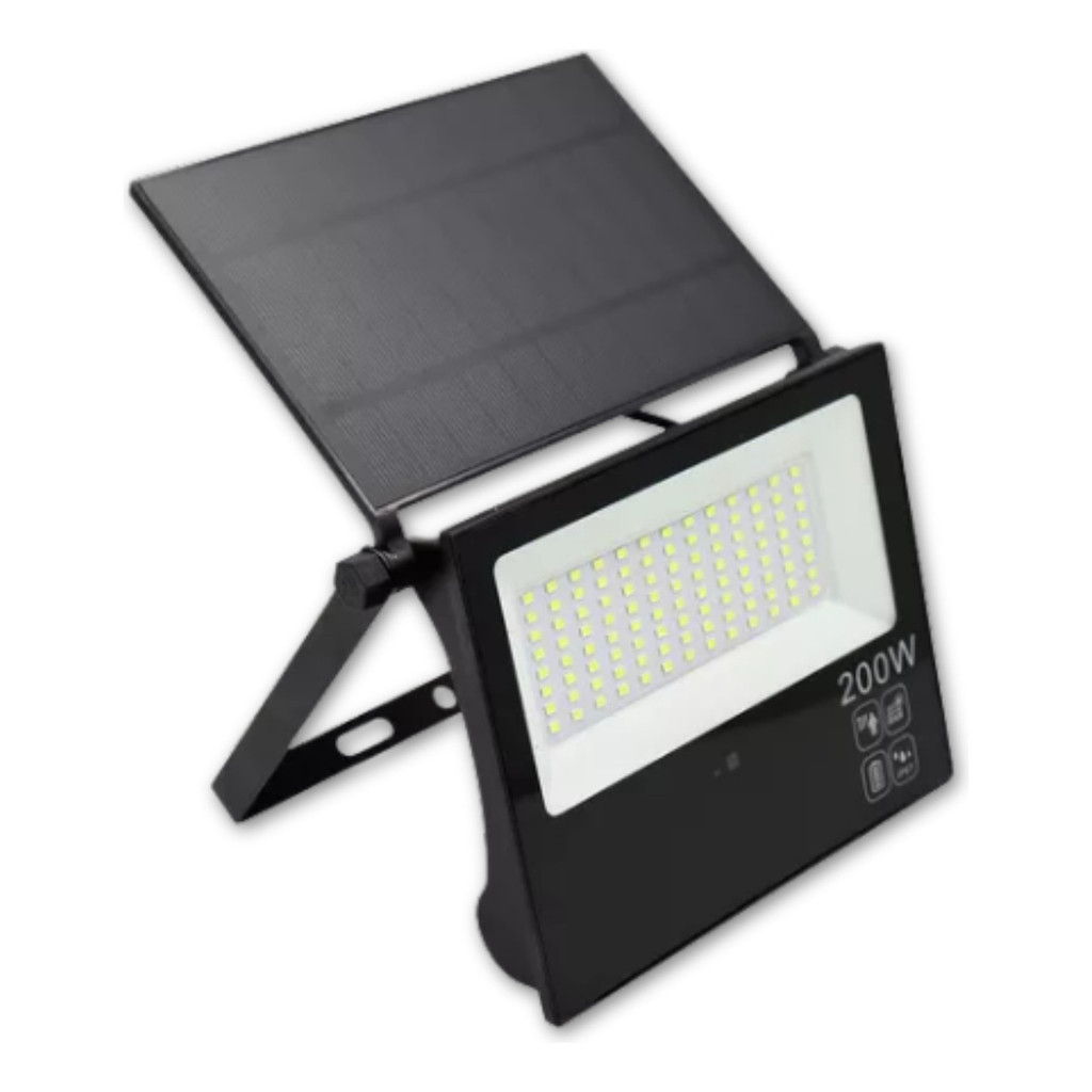 Refletor 200W bateria via energia solar Placa Solar  Prova D' Água 200w com controle Resistente Iluminação