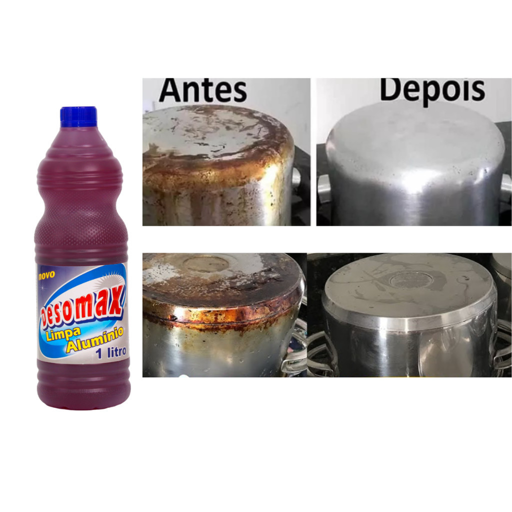 Limpa Alumínio Limpador de Alumínio  Limpeza Pesada Limpa Panela Grelha   Desomax Limpa e Da Brilho