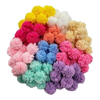 50 Bolinhas Pompom De Malha Tule Poliéster Técido de 25mm Sortidos em Oferta na Shopee
