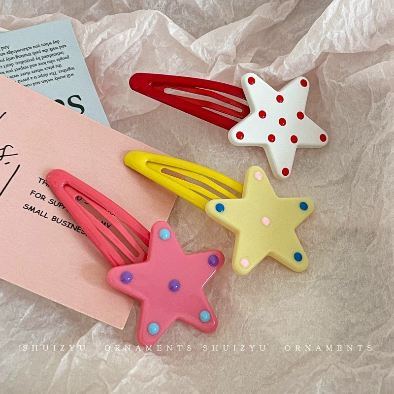 Grampo De Cabelo Bonito Da Menina Do Pentagrama , Acessório Colorido Doce Das Crianças