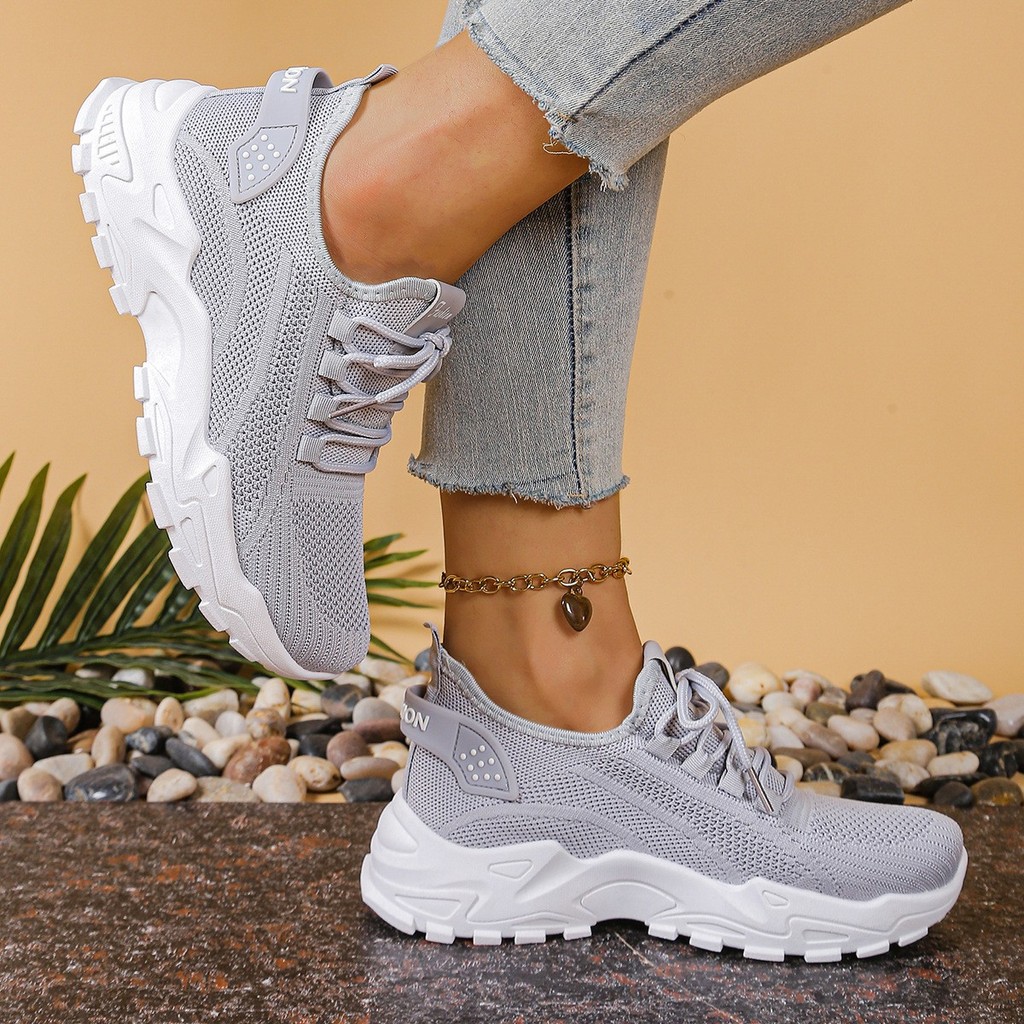 Bengala Baixa De Renda Com Calçados Esportivos Femininos De Malha Respirável Elegante-Tênis Casuais em Oferta na Shopee