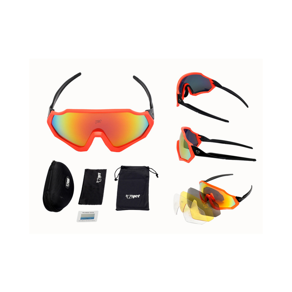Óculo Corrida Ciclismo Bike Volei Beach Tenis Baixa Pace Polarizado UV400 Lentes Espelhadas Jet Adventure Raptor