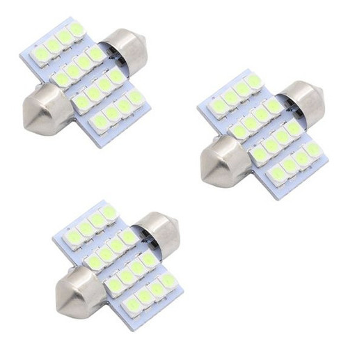 Kit 3 Lâmpadas Torpedo 16 Led Teto Honda Civic City Fit 31mm em Oferta na Shopee