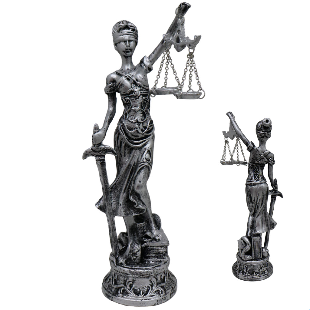 Estatueta Themis Deusa Da Justiça Direito Lei Resina Estátua 29 Cm