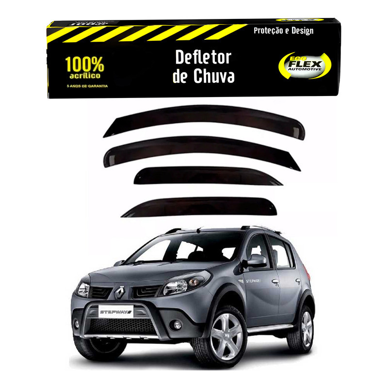 Jogo Calha Defletor Chuva Sandero Stepway 1.6 2007 A 2014 em Oferta na Shopee