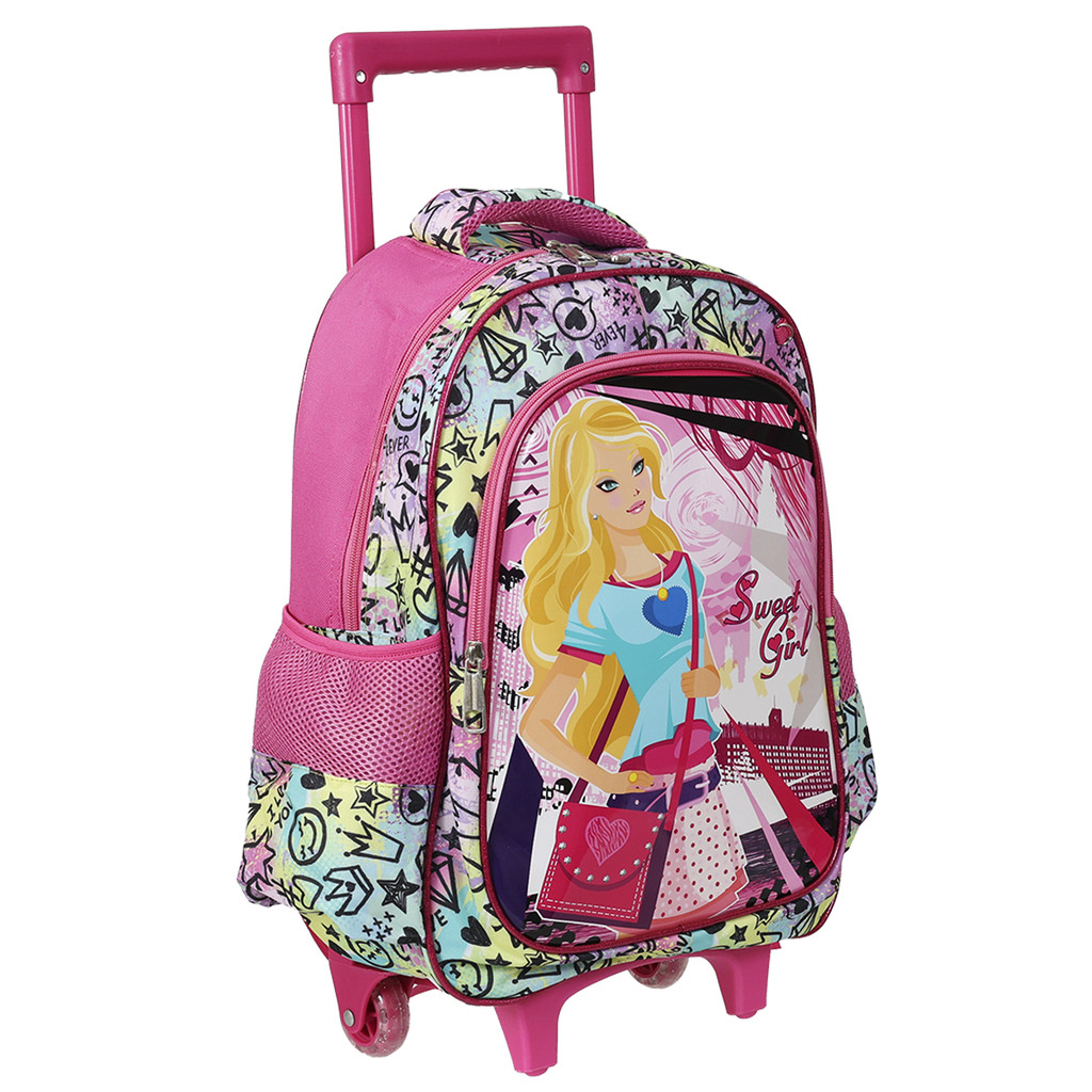 Kit Mochila Com Rodinhas E Lancheira + Estojo Sweet Girl