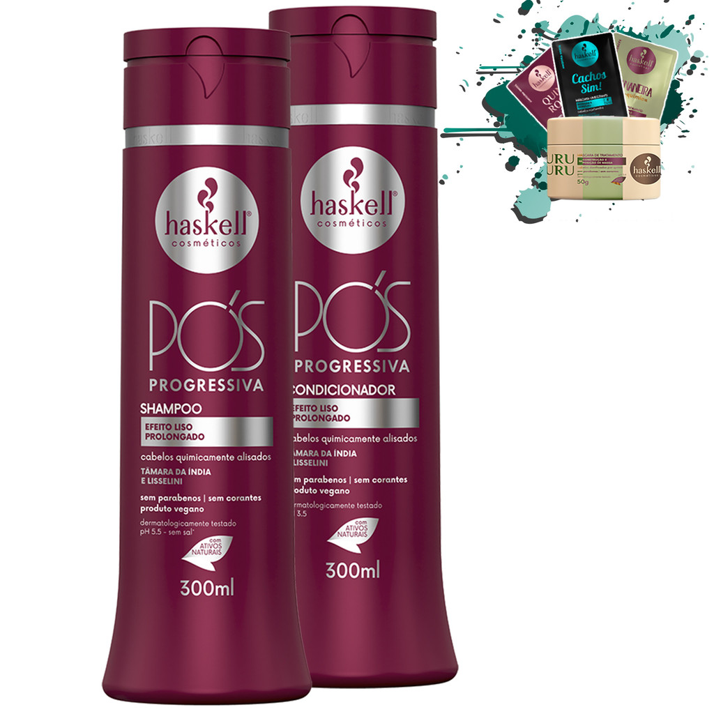Shampoo e Condicionador 300ml Pós Progressiva Haskell em Oferta na Shopee