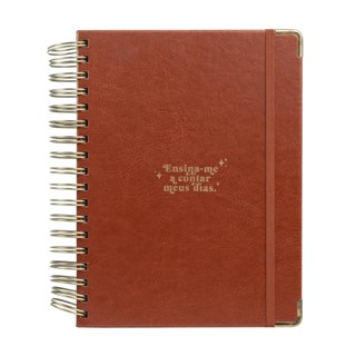 Planner Meu plano perfeito | Capa couro | Clássica Marrom em Oferta na Shopee