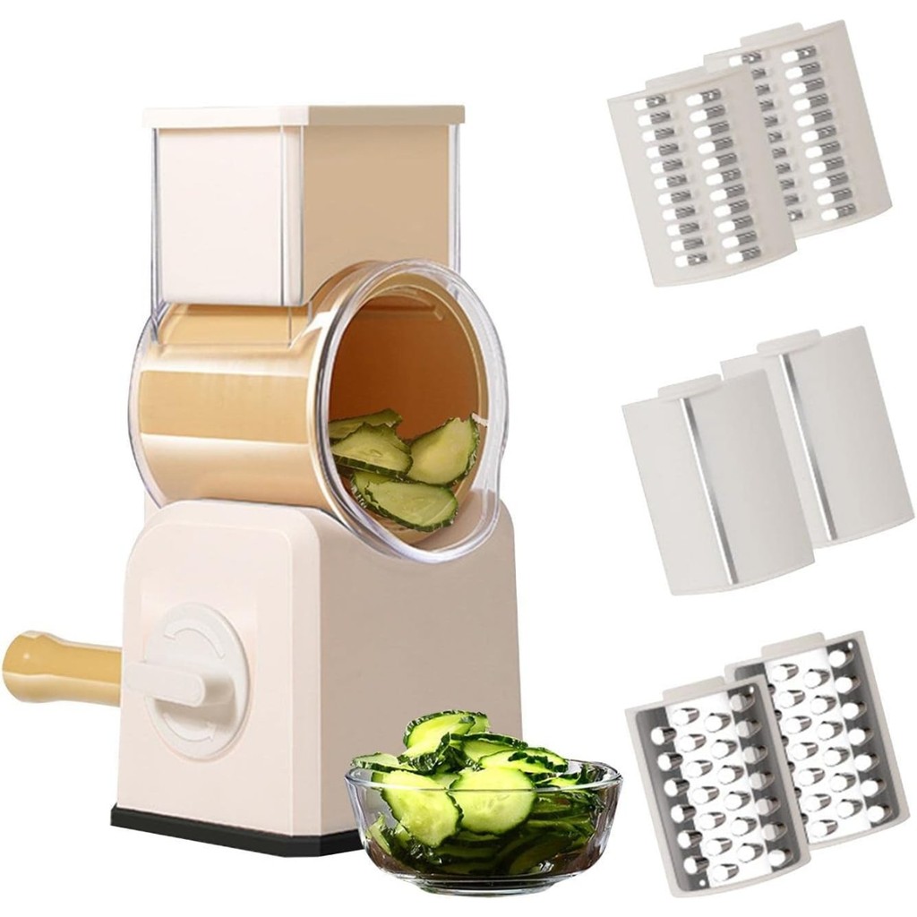 Cortador e Fatiador Vegetais Legumes Frutas Multifuncional Branco Manual 6 Laminas Castela - Home & Living