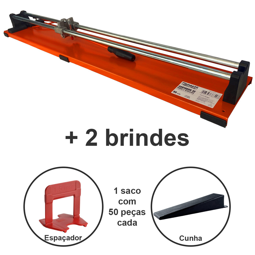 Kit Cortador 90cm com Espaçadores 1,5mm e Cunhas Niveladoras Famastil Master para Revestimentos em Oferta na Shopee